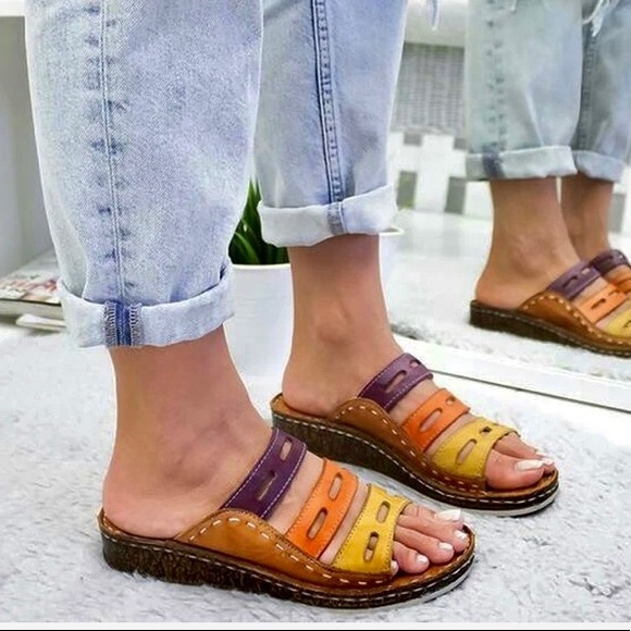 NWT Tri Color Bunion Corrector Sandals 8 - Picture 3 of 7